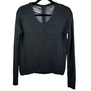 TOKYO DARLING Dark Green V-Neck Sweater With Strappy Back Design Size S NWOT